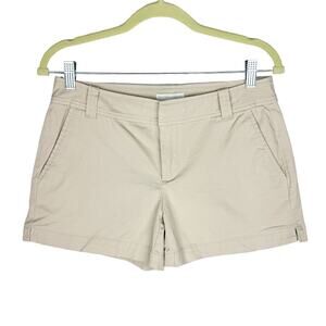 New York & Company Beige Cream Cotton Blend Shorts Preppy Bottoms Sz 2